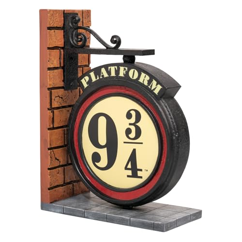 Grupo Erik Harry Potter Bookends - Gifts, Merchandise, Figures, Merch - Platform 9 3/4 Sign Figure - 13 x 18 x 6.6 cm Book End, Resin Book Ends for Shelves - Room Decor, New Home Gifts for Friends