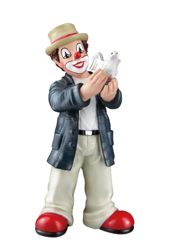 GILDE Gildeclown Decorative Figurine Clown with White Dove - Hope Hope - Resin Multicoloured - Height 13 cm