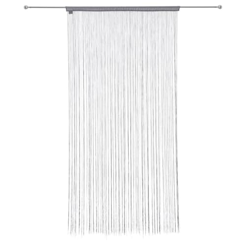 Well Home Thread Curtain 90 x 200 cm in Light Grey and Modern