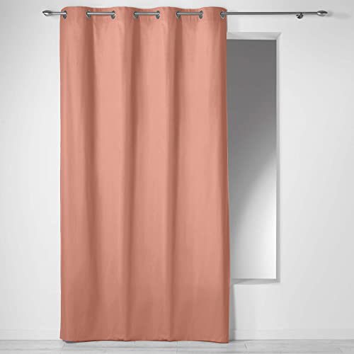 Douceur d'Interieur Panama Curtain, Cotton, Powder Pink, 140 x 240 cm