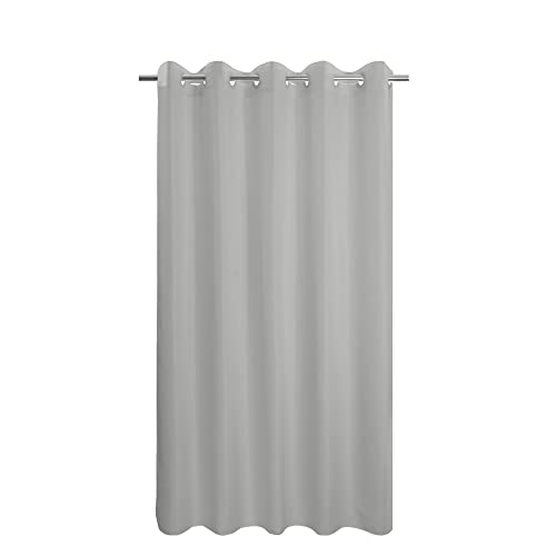 "River Dream Extra Long No Hook Grey Shower Curtain or Liner Soft Microfiber - 84"" Length Fabric Shower Curtain Liner Set, Machine Washable & Water Repellent, Gray, 71x86"