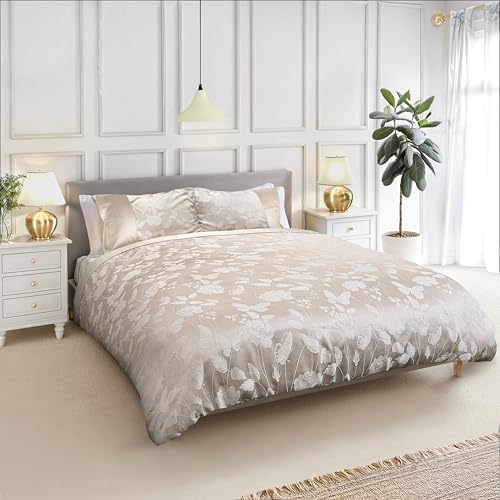 Emma Barclay Butterfly Meadow - Embellished Jacquard Duvet Set in Cream - Super King