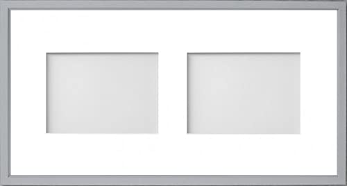 Frame Company Drayton Multi Aperture Photo Frame, Grey, 20x10 for 7x5 inch (x2)