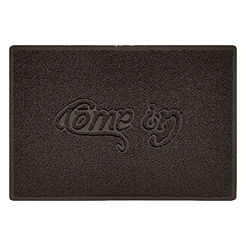 Nicoman COME-IN Embossed Shape Door Mat Dirt-Trapper Jet-Washable Doormat-(Use Outdoor ONLY)- (90x60cm/3x2ft, Large) Brown