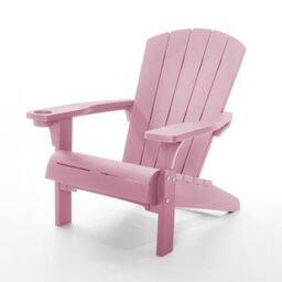 Keter Alpine Adirondack Garden Chair – Old Pink - Outdoor Wood-Effect Chair - Weatherproof, Durable & Maintenance-Free - Comfortable Deep Seat - Lightweight, Easy Assembly - 160kg Load Capacity