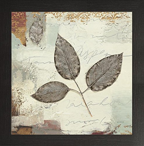Frame Company Watson Range Silver Leaves II by James Weins, Photo Frame - 12 x 12 Inches, Black