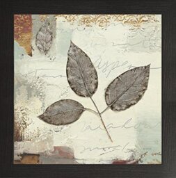 Frame Company Watson Range Silver Leaves II by James Weins, Photo Frame - 12 x 12 Inches, Black