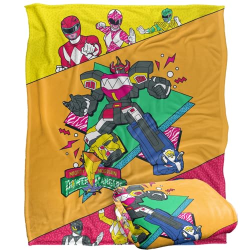 Power Rangers Blanket, 152 x 127 cm Saved by The Megazord Silky Touch Super Soft Throw Blanket