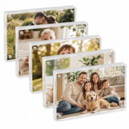 Toolsure Acrylic Picture Frames 4x6 inches Clear Magnetic Frame with Gift Box Package 5PACK