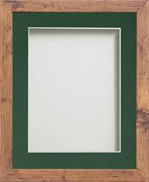 Frame Company Allington Rustic Photo Frame with Bottle Green Mount, 8x6 for 6x4 inch, fitted with perspex