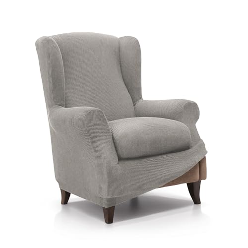FAVERTI?? Elastic Armchair Cover 70 to 100 cm - Royal Model - Light Grey - Adjustable Universal Armchair Cover - Quality Protector Jacquard Fabric Cotton Feel