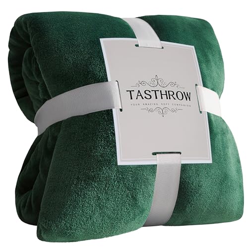 TASTHROW DarkGreen Throw Blanket 50x60 Inches, Soft Plush Cozy Fleece Flannel Throw Blanket, Lightweight Warm Throws for Bed, Couch, Bedroom and Living Room, All Seasons