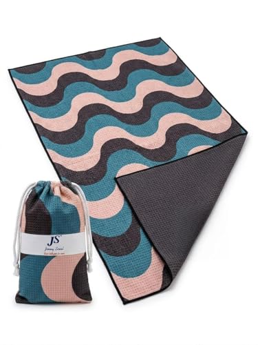 Jenny Sesal Elegant Wave Beach Towel - Maxi Size, Super Absorbent and Compact, Ideal for Beach, Pool and Gym (Petrol Blue)