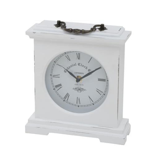 Boltze Betty Table Clock (White, Height 24 cm, for Indoor Use, Analogue Clock, Decorative Object, Decoration) 5231600, Normal