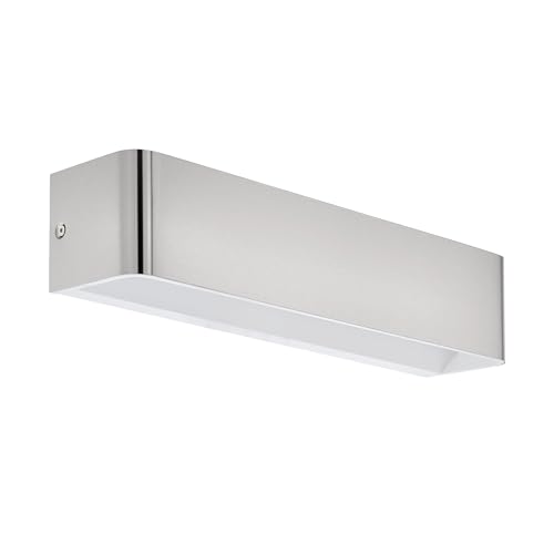 Eglo LED Wall Lamp Sania 4, Single-Flame Wall Light, Minimalist Design, Indoor Aluminium Wall Spotlight, Living Room Lamp, Hallway Light in Matte Nickel, White, L 36.5 cm
