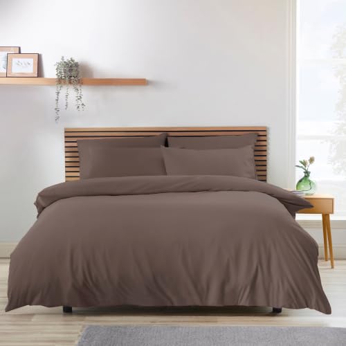 Catherine Lansfield So Soft Non-Iron King Duvet Cover Set Chocolate