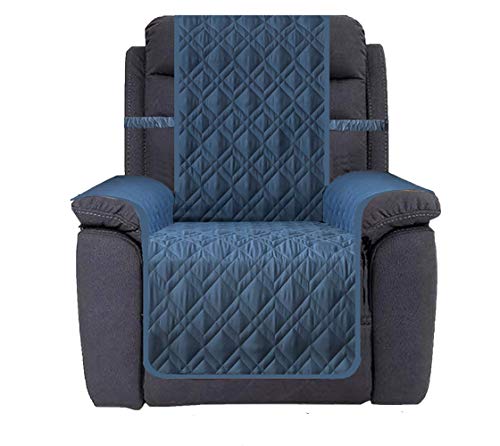 "Ameritex Waterproof Nonslip Recliner Cover Stay in Place, Dog Chair Cover Furniture Protector, Ideal Recliner Slipcovers for Pets and Kids (23"", Blue)"