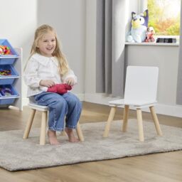 Liberty House Toys Kids White & Pinewood Chairs - pack of 2