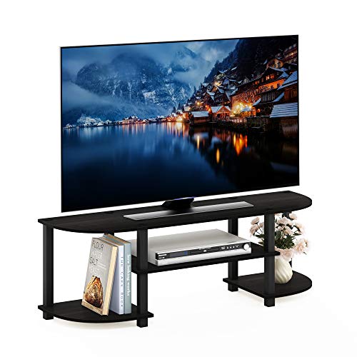 Furinno TURN-S-TUBE TV Stand, Wide Entertainment Center, TV Console for TV up to 55 Inch, for Living Room, Bedroom, Espresso