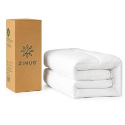 Zinus Mattress Topper, Polyester, White, 190 x 160 cm