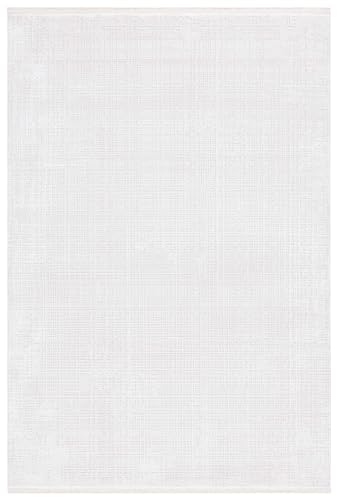 Safavieh Geometric Rug for Living Room Dining Room Bedroom - Whisper Collection Short Pile Ivory 91 x 152 cm