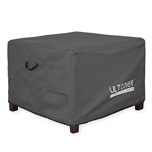 CAIKEZI ULTCOVER Waterproof Patio Ottoman Cover Square Outdoor Side Table Furniture Covers Size 32L x 32W x 20H inch, Black