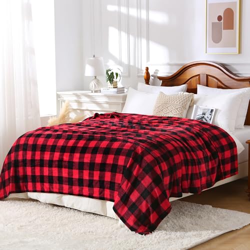 "Viviland Plaid Blanket King Size - Soft Cozy Plaid King Size Blanket for Bed 90""x108"""