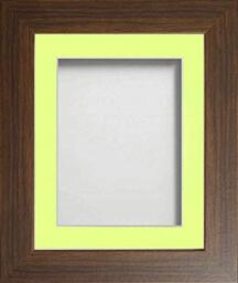 Frame Company Watson Brown Picture Photo Frame fitted with Perspex, 16x12 inch with Lemon Bon Bon Mount for image size 12x8 inch