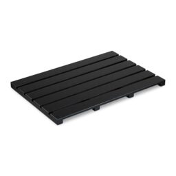 Relaxdays Bamboo Bath Mat, Non-slip, Shower, Sauna, against Cold Floors, Indoor & Outdoor, HWD: 3.5 x 54 x 36 cm, Black