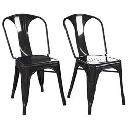 DHP Furniture Finn Metal Dining Chair Black 2PK, 44x51x79cm (DxWxH)