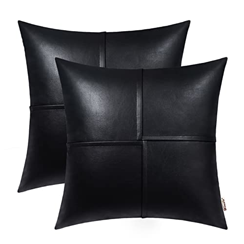 BRAWARM Pack of 2, Chenille Soft Throw Pillow Covers, Chenille Cushion Cover Pillowcase Shells, Decorative Couch Pillows for Living Room Car Sofa Chair 40cm x 40cm Classic Blue