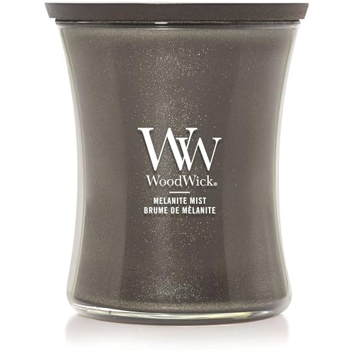 WoodWick Scented Candle with Crackling Wick - Melanite Mist Medium Hourglass Candle - Long Burning Candles: Up to 60 Hours - Perfect Gifts for Women