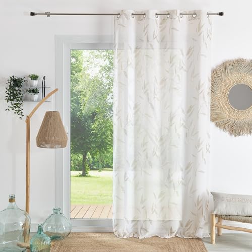 HomeMaison.com Muslin Net Curtain - Printed Net Curtain - Blackout Net Curtain - Linen Net Curtain - 140 x 240 cm