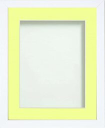 Frame Company Jellybean Range White Wooden A4 Picture Photo Frame with Lemon Bon Bon Mount for Image 10x6 inch * Choice of Colours & Sizes* Fitted with Perspex