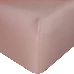 Sleepdown Plain Fitted Sheet Soft Warm Cozy & Breathable Comfortable Bamboo Bedding Bottom Sheets 32cm Extra Deep Pockets - Blush Pink - Super King,5056242894964