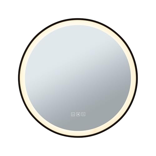 Paulmann 71088 LED illuminated mirror Mirra IP44 White Switch 750lm 230V 11.5W dimmable black, mirror bathroom luminaire
