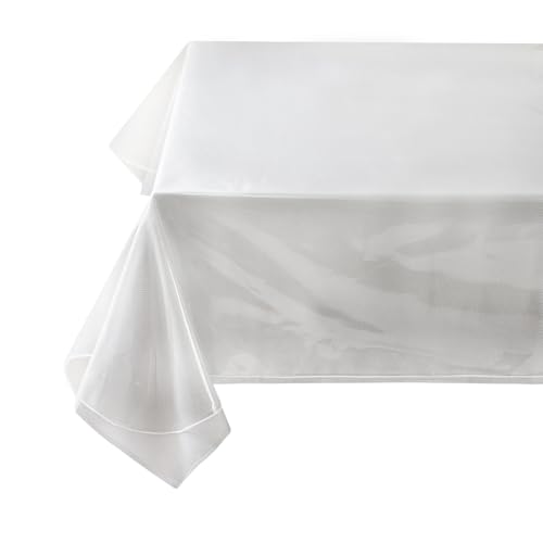 "Benson Mills Heavy Duty Clear Plastic Tablecloth Protector, 100% Waterproof Table Cloth, Oil Spill Proof, Table Cover for Dining Tables, Parties and Holidays (54"" x 54"" Square)"