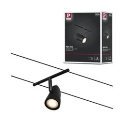 Paulmann 94470 Cable System Cup Single Spot Max. 10 W Black Matt Chrome Plastic Metal Rail GU5.3
