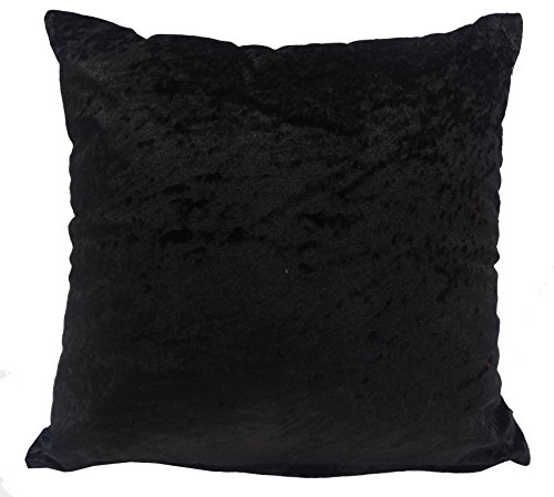 Rapport Home Crushed Velvet - Jet Black - Cushion Cover - 43x43cm