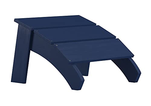 Flash Furniture Sawyer Indoor/Outdoor Commercial Grade Adirondack Ottoman - Navy All-Weather Adirondack Style Footrest