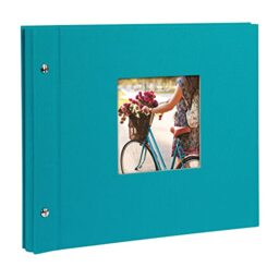 goldbuch Bella Vista Screw Album with Picture Cut-Out, Cardboard, turquoise, 30 x 25 cm