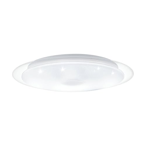 Eglo LED Ceiling Light Igroka, wall lamp with Crystal Effect, Steel and Plastic in White, Chrome, Transparent, Warm White