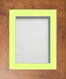 Frame Company Watson Rustic Picture Photo Frame fitted with Perspex, 7x5 inch with Lemon Bon Bon Mount for image size 6x4 inch