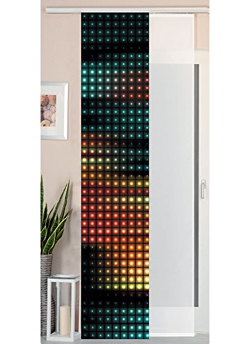 Gardinenbox Sliding curtain, panel curtain, wild silk look and voile panel, polyester, square, 245 x 45 cm, 2 units