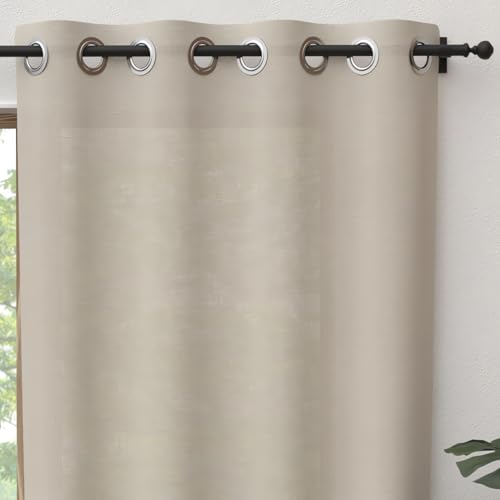 Soleil d'ocre, Panama Curtain with Eyelets 135 x 300 cm Pure Cotton Linen