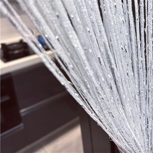 ave split Decorative Door String Curtain Wall Panel Fringe Window Panel Drapes Room Divider Blind Divider Tassel Screen Home 100cm*200cm (white1)