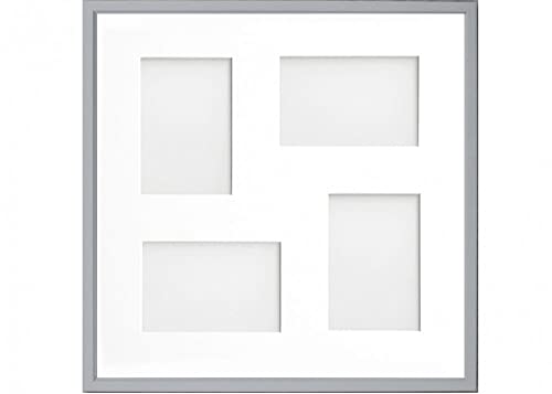 Frame Company Drayton Multi Aperture Photo Frame, Grey, 40x40cm for 6x4 inch (x4 mix)