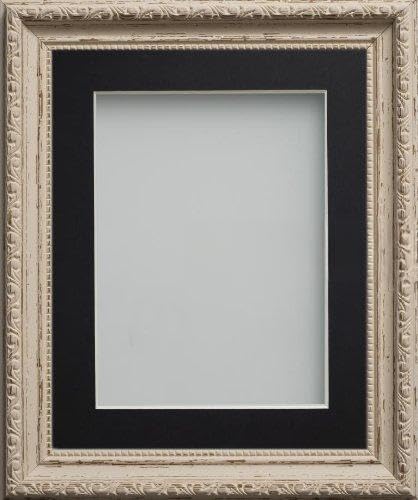 Frame Company Brompton Range Shabby Chic Picture Photo Frame With Black Mount * Choice of Sizes*