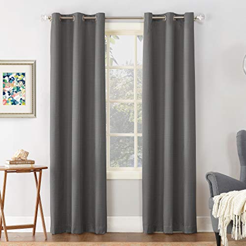 "Sun Zero Cooper Thermal Insulated Energy Efficient Grommet Curtain Panel, 40"" x 63"", Charcoal"