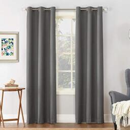 "Sun Zero Cooper Thermal Insulated Energy Efficient Grommet Curtain Panel, 40"" x 63"", Charcoal"